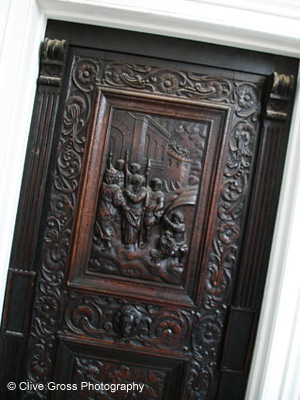 Victorian carved mahogany door