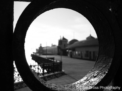 Hastings Pier though closed gates