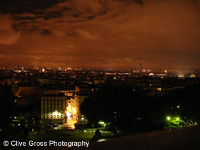 Paris skyline at night