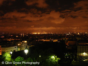 Paris skyline at night