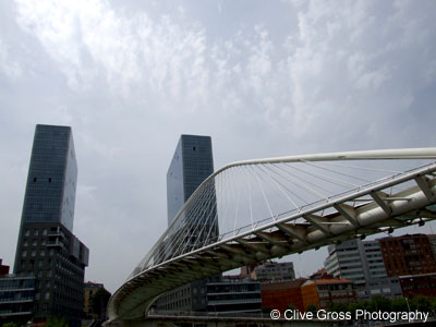 Isozaki Towers and Zubizuri Bridge Bilbao