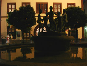 Zwickau town square fountain